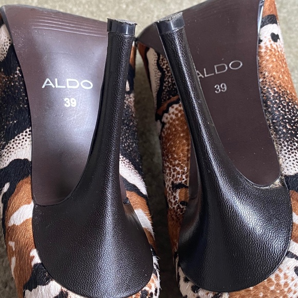 Aldo Animal Print Pony Hair Heels, Size 39 - Picture 5 of 9